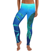 Teal Octopus Gyotaku Leggings